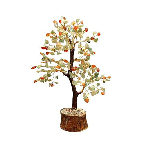 Pushkar Green Aventurine & Carnelian M Seal Crystal Tree 300 Beads 16-19CM